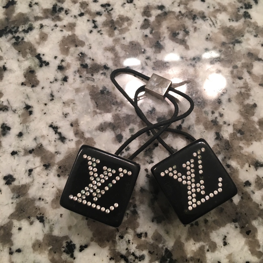1 Vintage LV Black Hair Cube w/Swarovski crystals